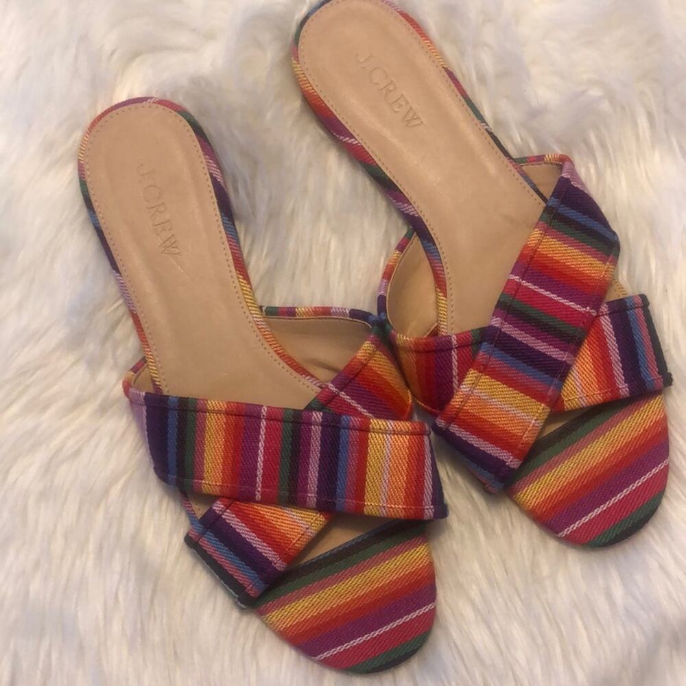 J. Crew Multicolor Striped Sandals
